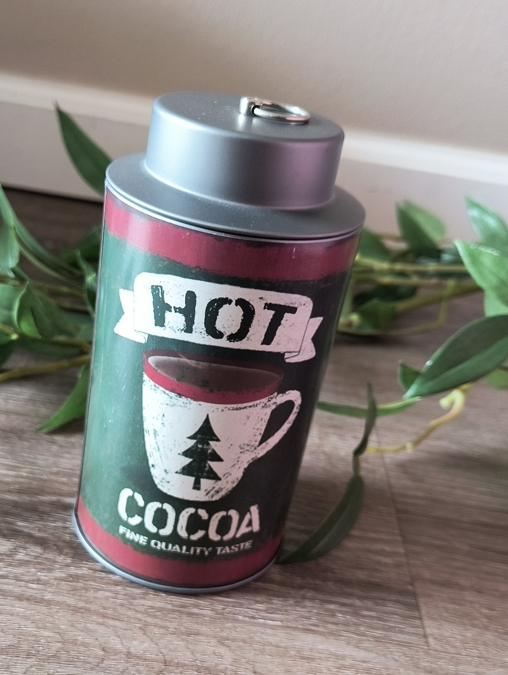Ashland Hot Cocoa Christmas Decor Collectible Metal Tin Rustic Canister
